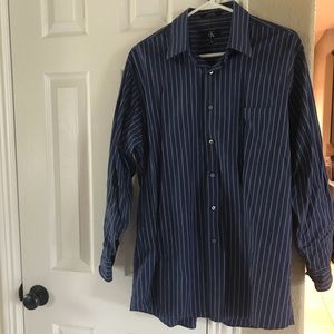 Men’s Calvin Klein blue stripped dress shirt